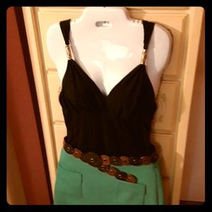Express tan top black s not new